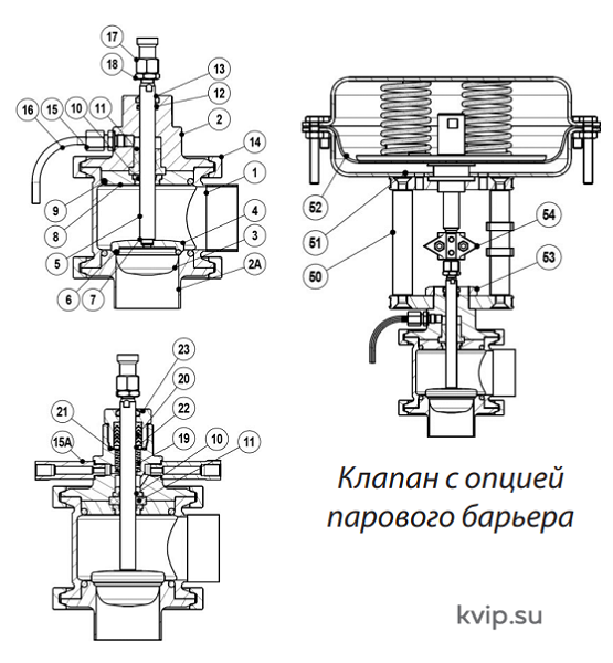 ADCA PV928 DN15-100 Клапан регулирующий с пневмоприводом для стерильных сред